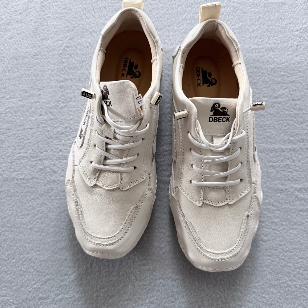 Quiet Luxury Minimalist Athleisure Sneaker DBECK White Elastic Lace EU 39